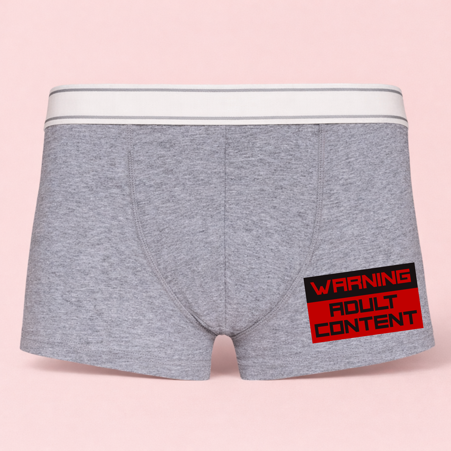 Funny “Warning Adult Content” Men’s Boxer Shorts – Rude Novelty Underwear Gift