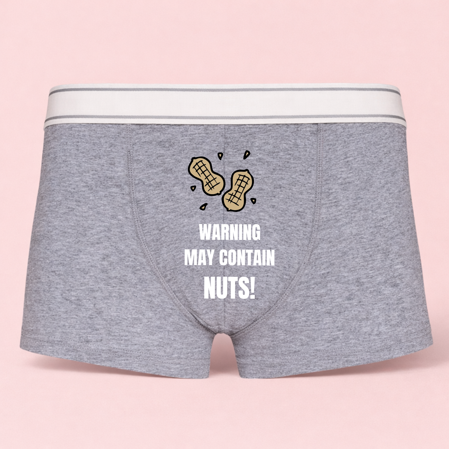 Funny “May Contain Nuts” Men’s Boxer Shorts – Cheeky Gift for Him