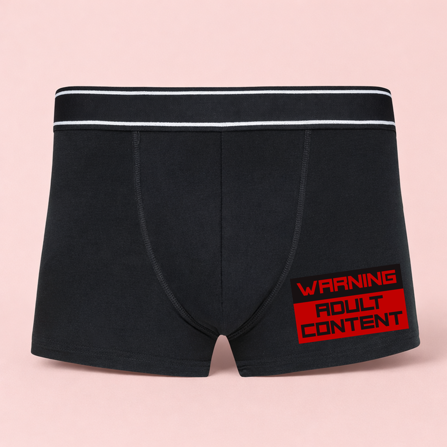 Funny “Warning Adult Content” Men’s Boxer Shorts – Rude Novelty Underwear Gift