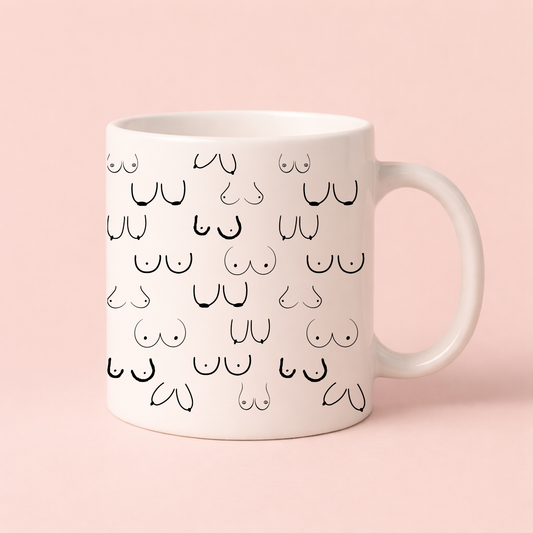 Boob Pattern Mug – Cheeky Boobs Coffee Mug