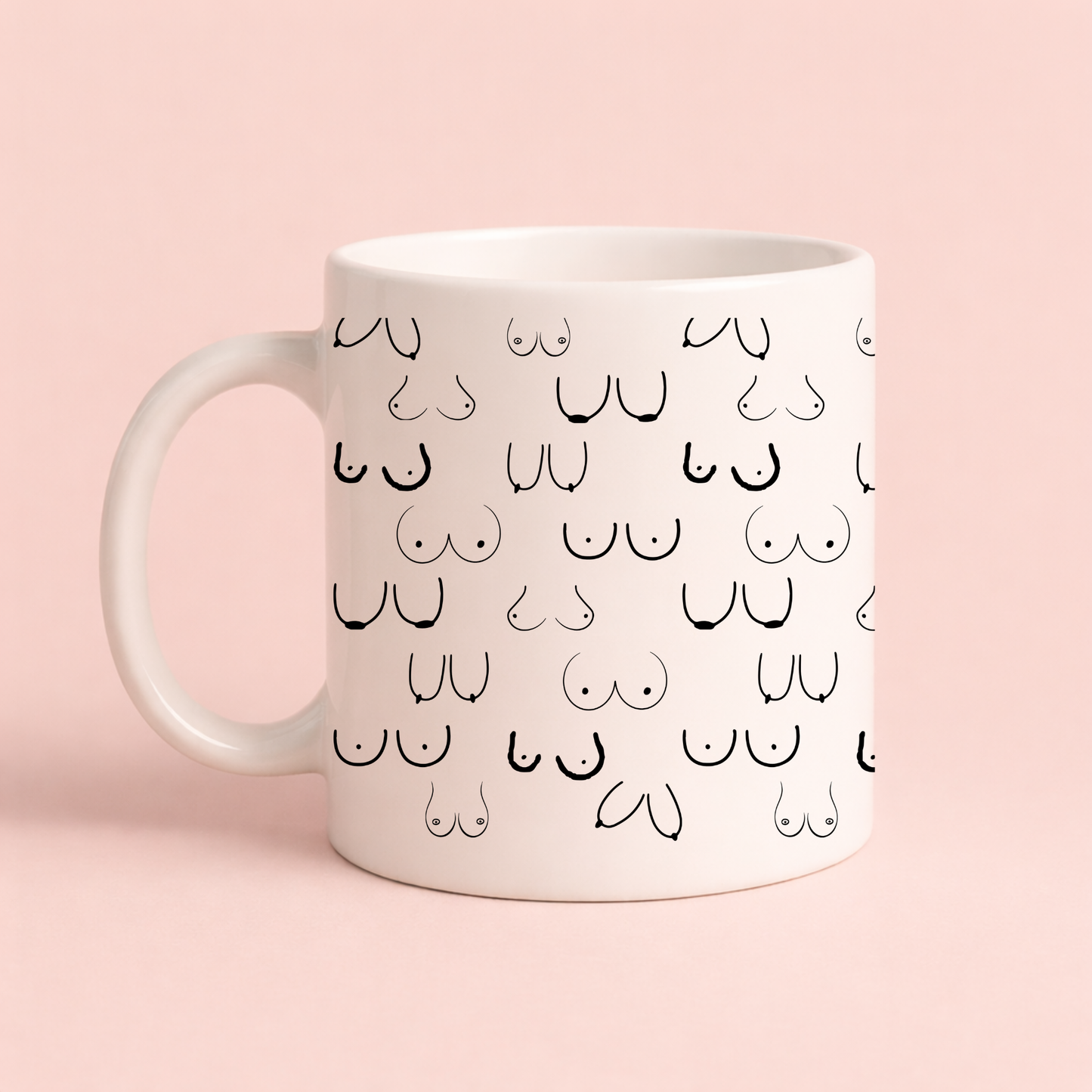 Boob Pattern Mug – Cheeky Boobs Coffee Mug
