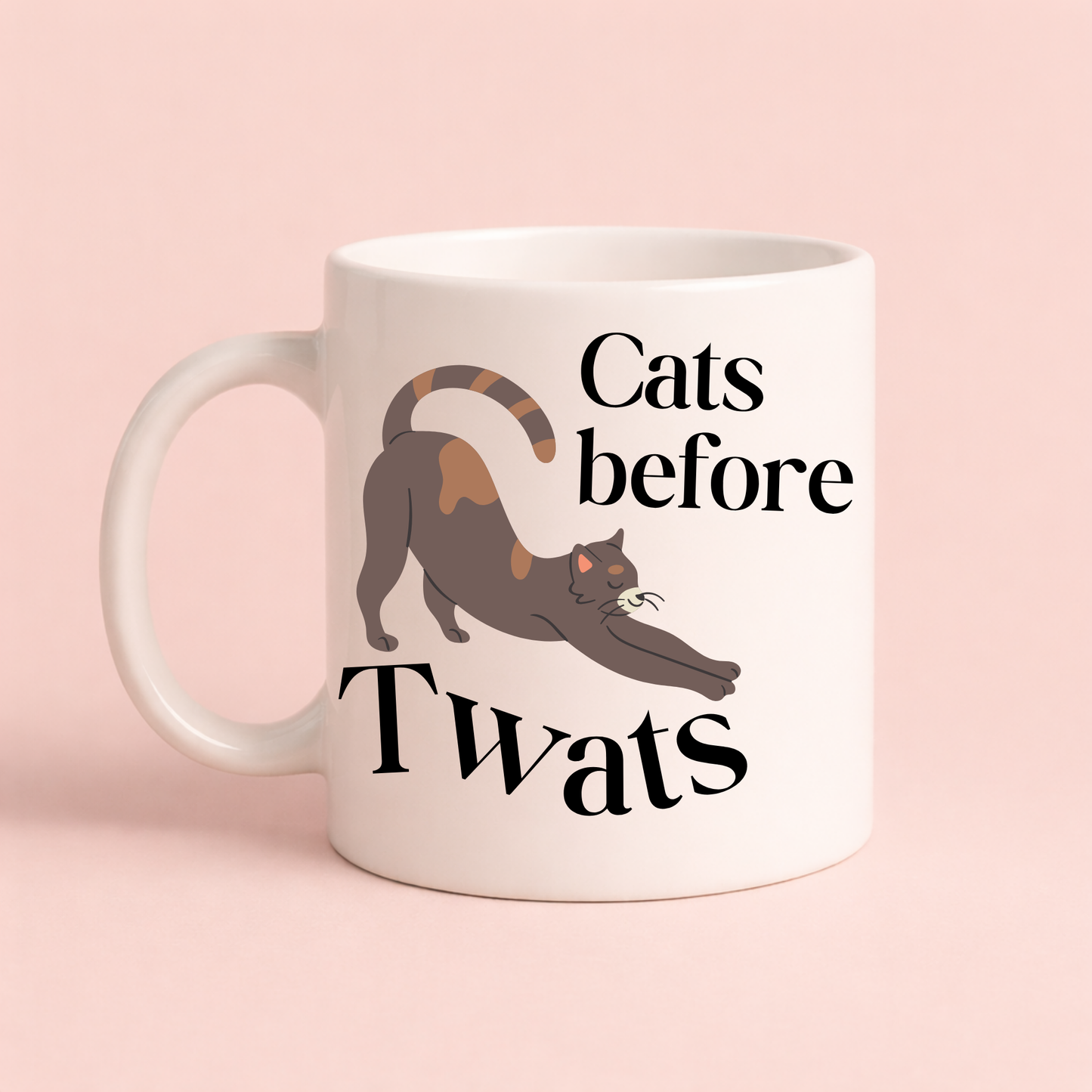Funny Cat Mug – “Cats Before Twats” Rude Cat Lover Gift