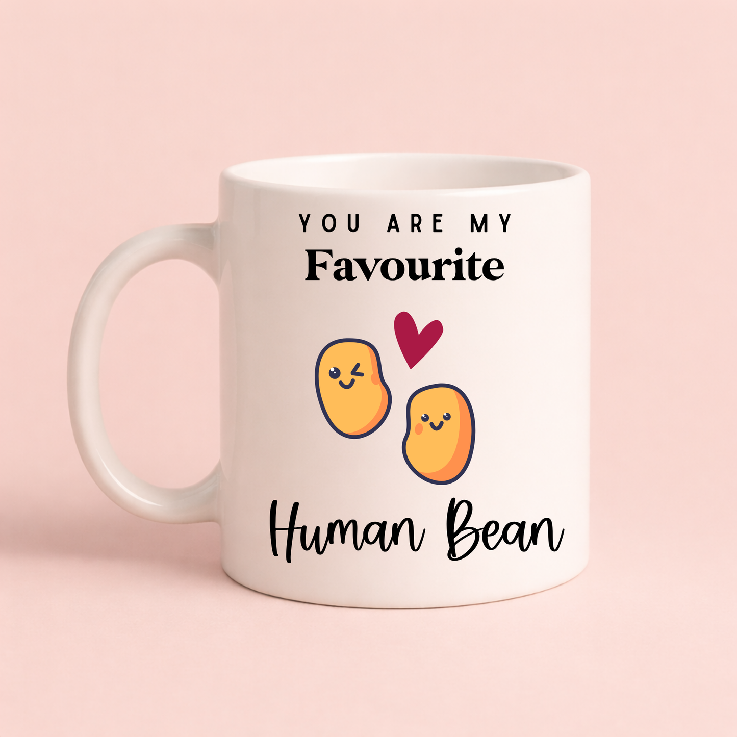 Cute “Favourite Human Bean” Mug – Funny Pun Gift for Partner, Friend or Family