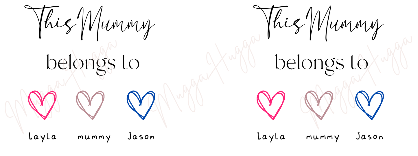 Personalised Mummy Mug – “This Mummy Belongs To” Custom Names Gift for Mum