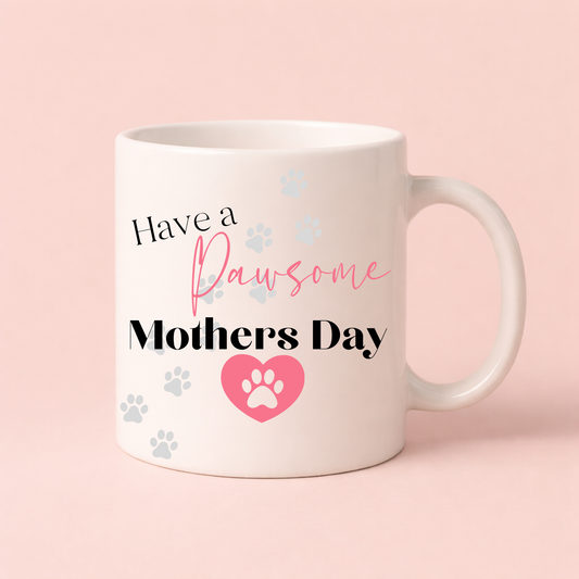 Pawsome Mother’s Day Mug – Funny Dog Mum / Cat Mum Gift for Mother’s Day