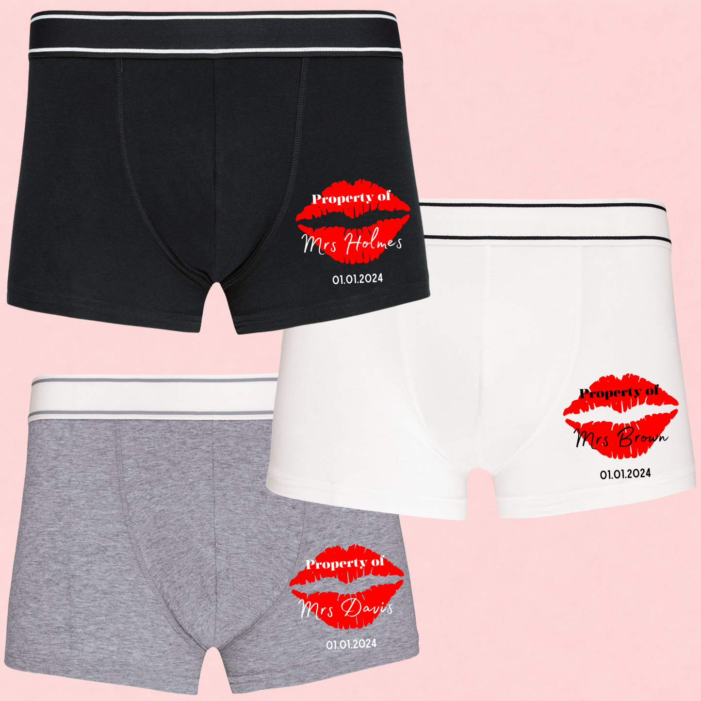 Property of Mrs – Personalised Wedding Boxers