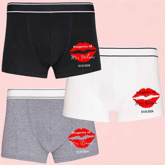Property of Mrs – Personalised Wedding Boxers