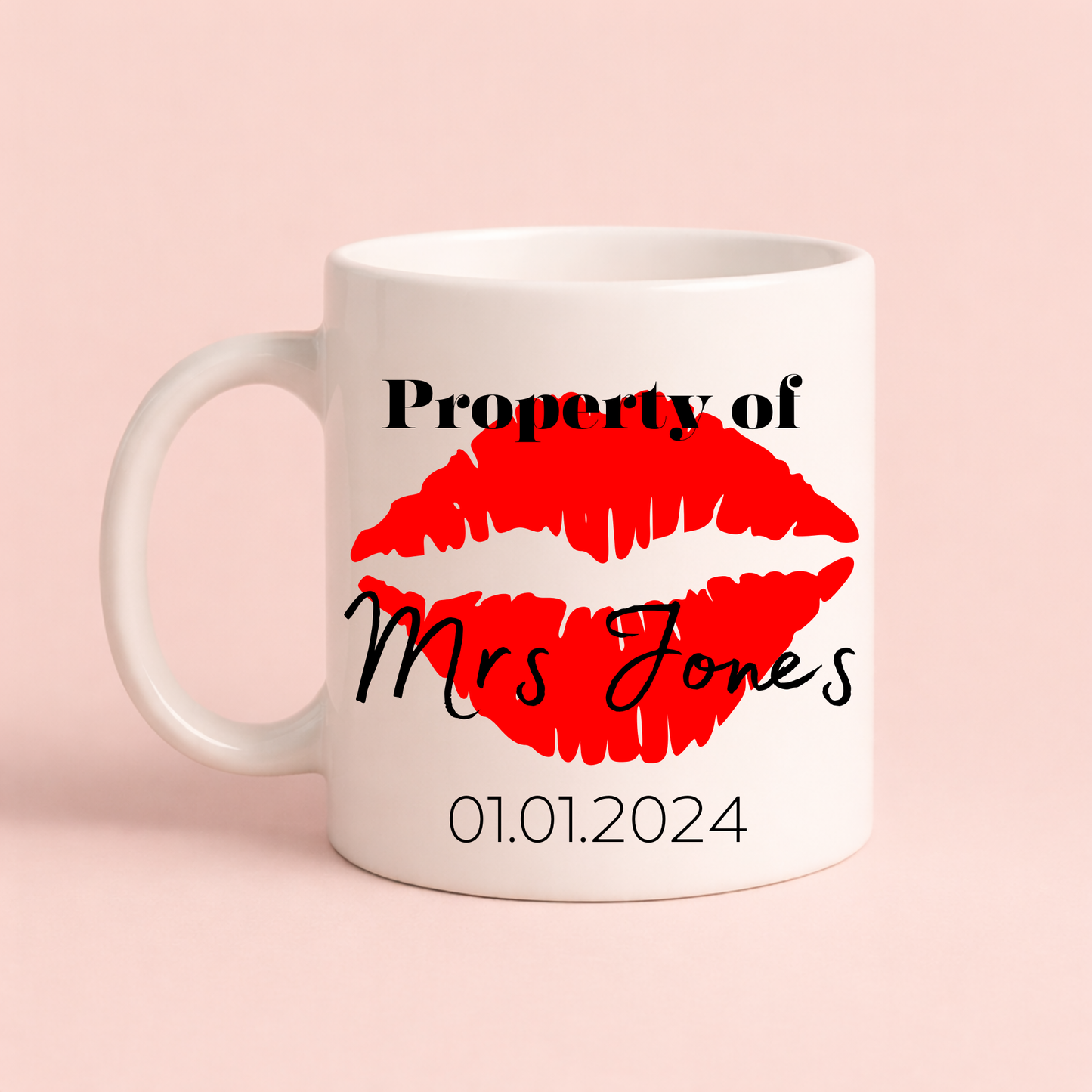 Personalised “Property Of” Mug – Cheeky Valentine’s Gift, Custom Name & Date Cup