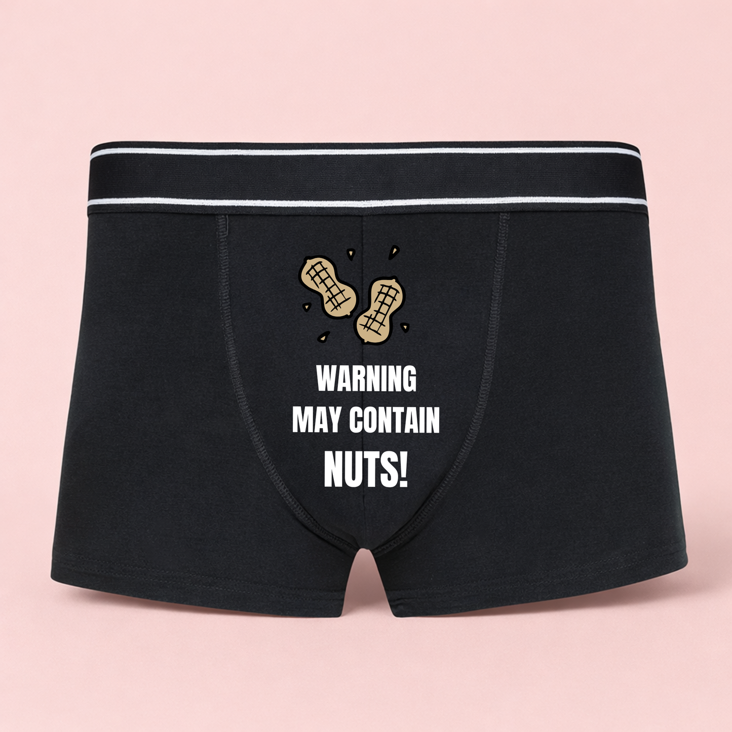 Funny “May Contain Nuts” Men’s Boxer Shorts – Cheeky Gift for Him