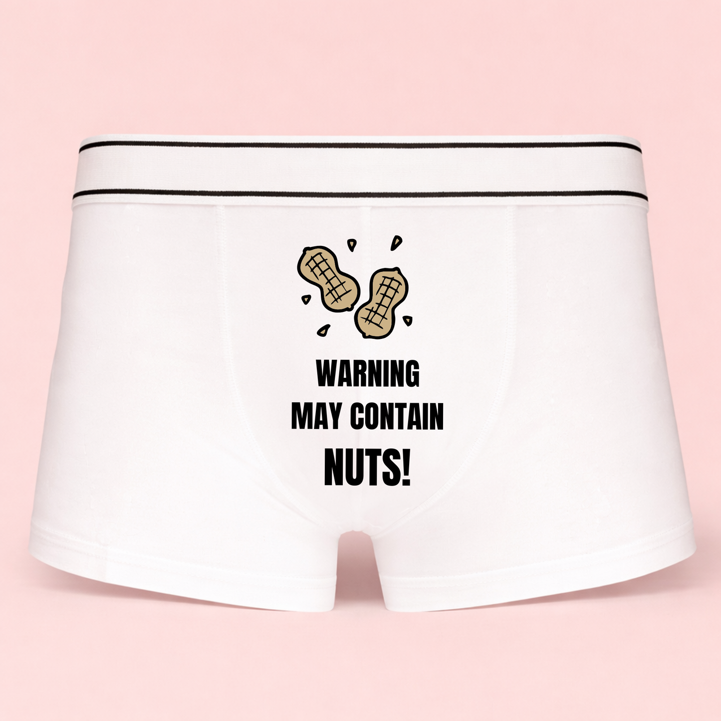 Funny “May Contain Nuts” Men’s Boxer Shorts – Cheeky Gift for Him