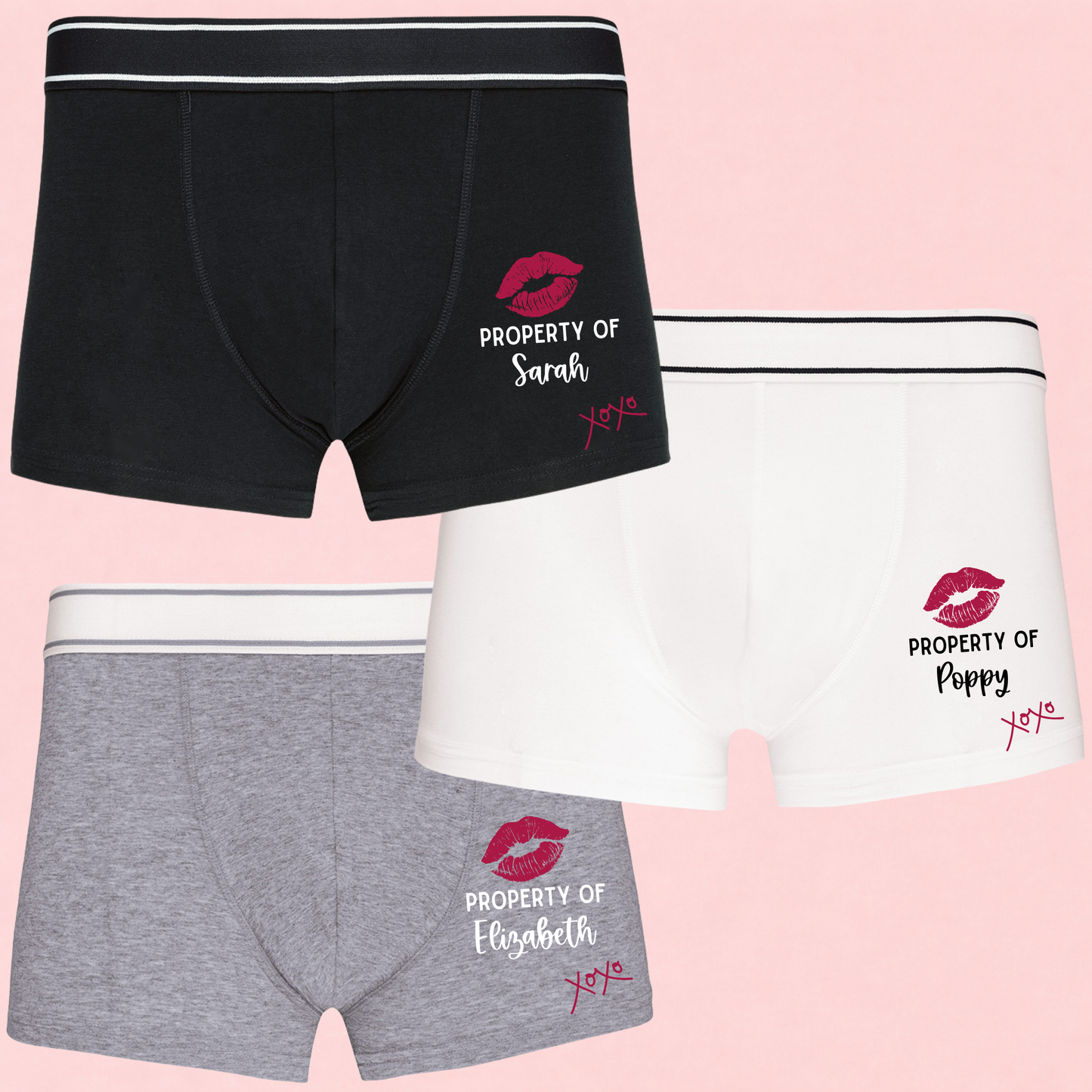 Property Of (XOXO) - Personalised Men’s Boxers