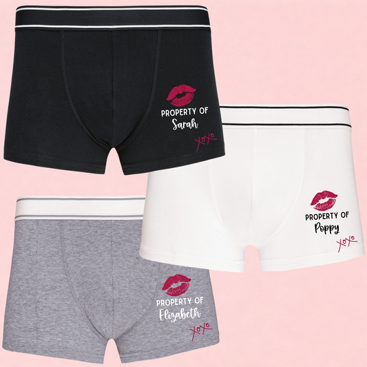 Property Of (XOXO) - Personalised Men’s Boxers